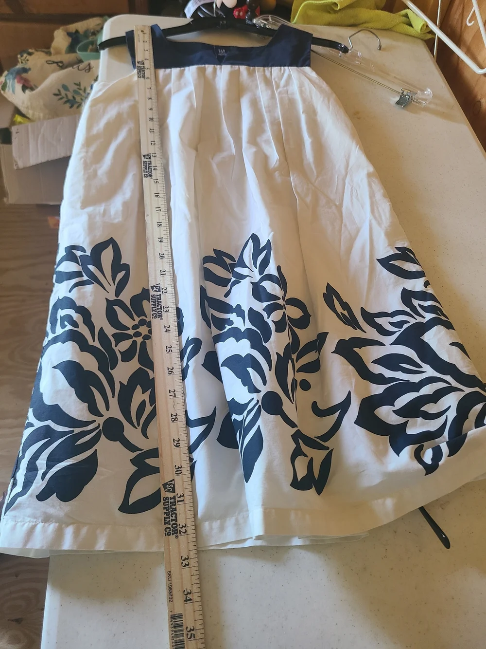 GAP Kids Blue White Floral Pleated Dress Lined Cotton Size XXL 14-16